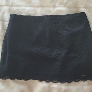 Hollister black lace mini skirt